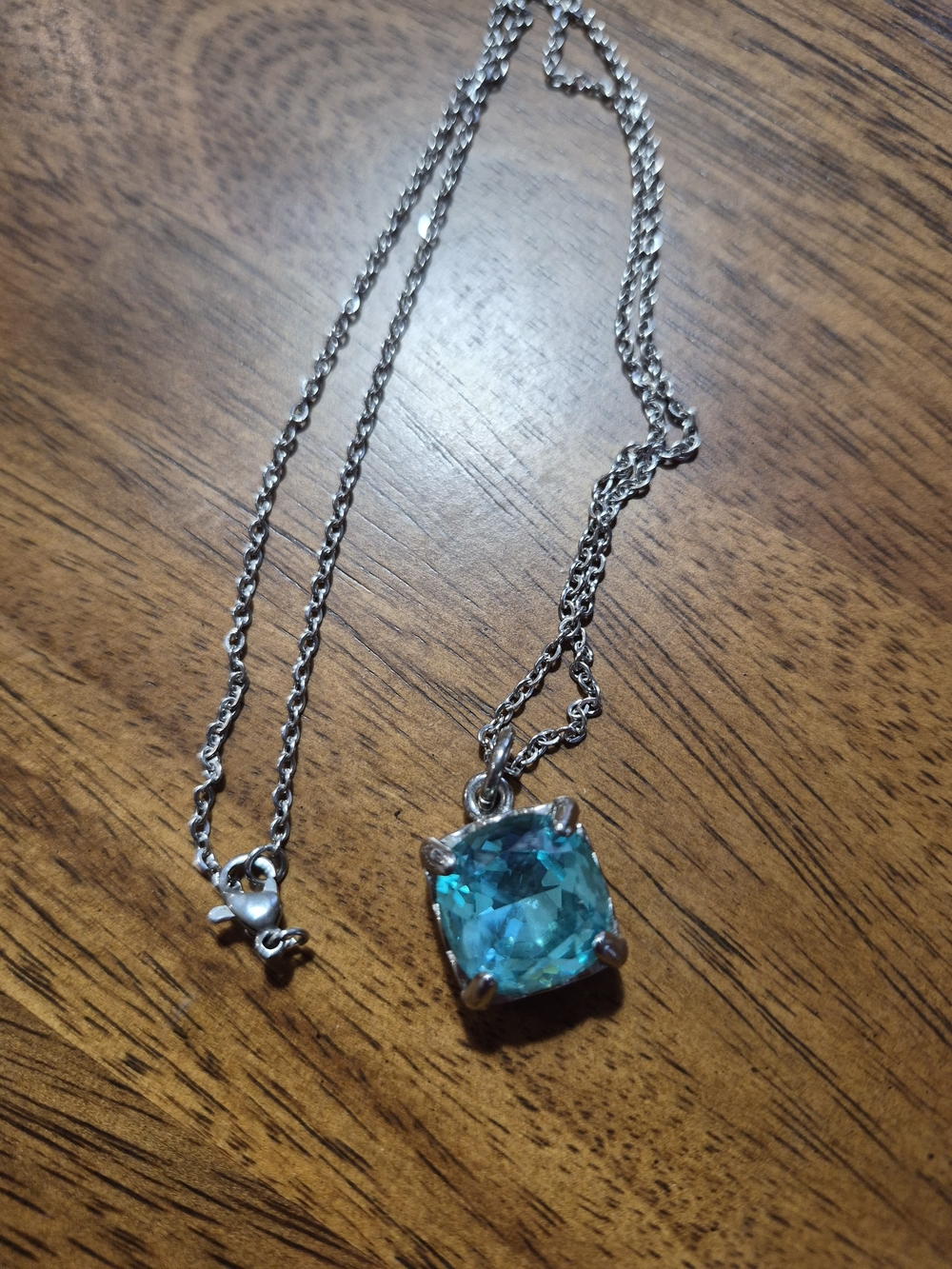 Sterling Silver Blue Gemstone Pendant Necklace